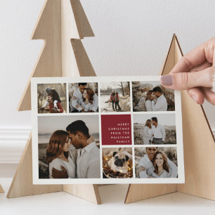 Modern Merry Carte de Collage de Photos de Noël