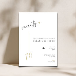 Modern Minimal 70th Birthday Party Invitation