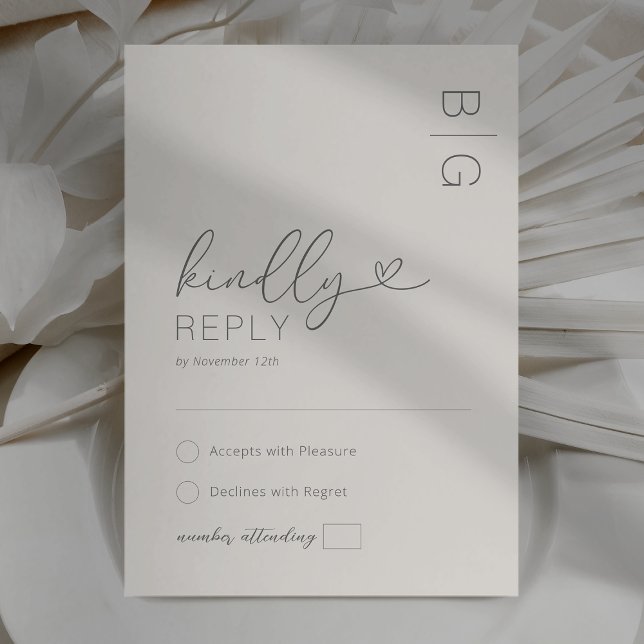 Modern Minimal Ivory Wedding RSVP Card (Créateur téléchargé)