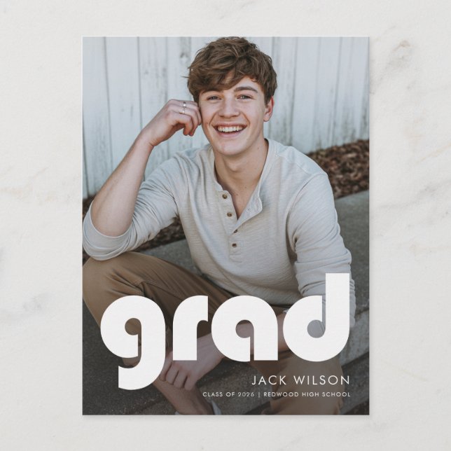 Modern Minimal Photo Graduation Party Invitation (Devant)