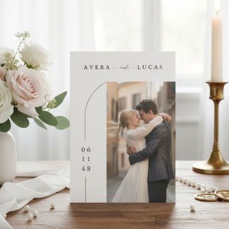 Modern Minimal Wedding Invitation with Photo