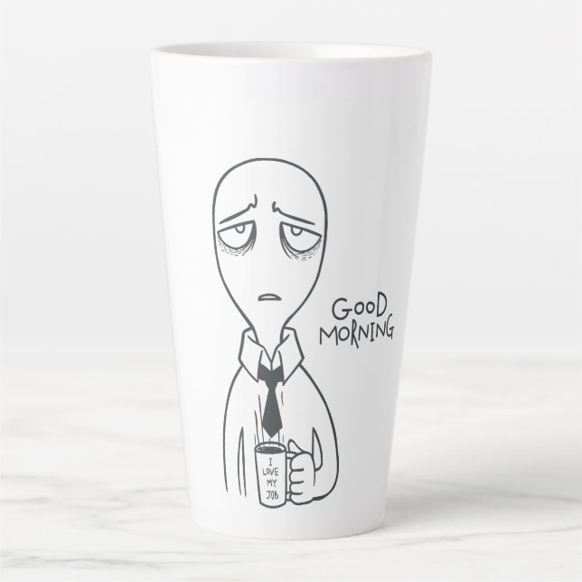 Modern Minimalist Alien Latte Mug - Artistic Hand (Devant)