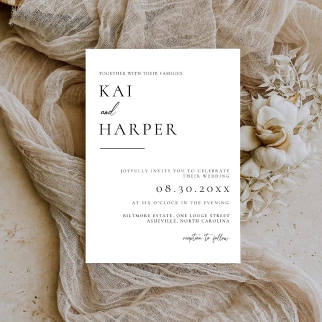 Modern Minimalist Elegant Wedding Invitations (Créateur téléchargé)