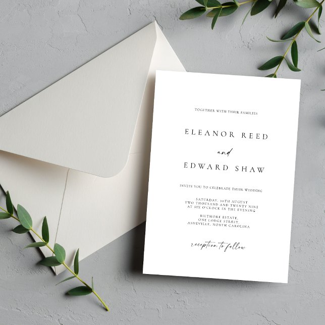 Modern Minimalist Elegant Wedding Invitations (Créateur téléchargé)
