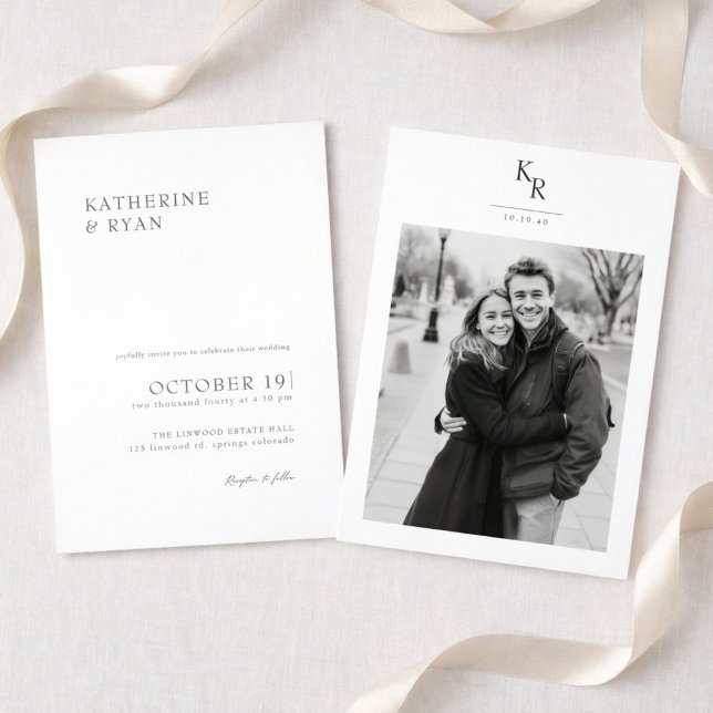 Modern Minimalist Photo Wedding Invitation (Créateur téléchargé)