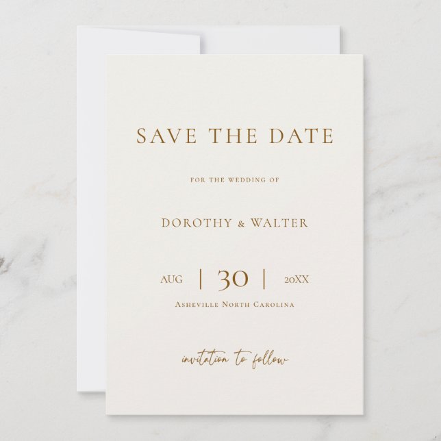 Modern Minimalist Photo Wedding Save the Date (Devant)