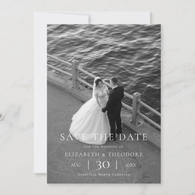 Modern Minimalist Photo Wedding Save the Date (Devant)