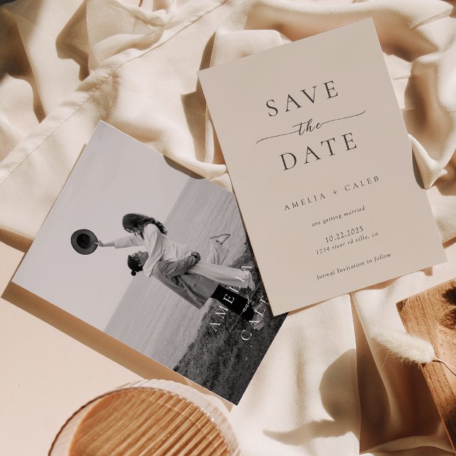 Modern Minimalist Photo Wedding Save the Date (Créateur téléchargé)