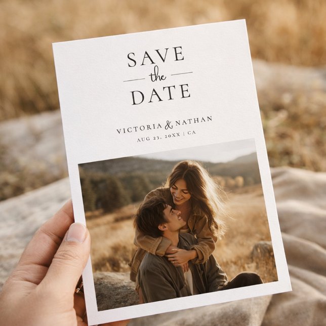 Modern Minimalist Photo Wedding Save the Date (Créateur téléchargé)