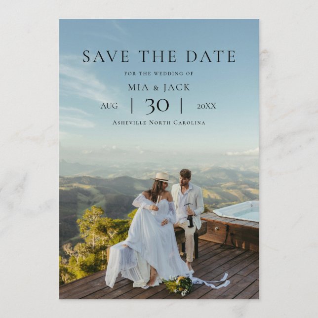 Modern Minimalist Photo Wedding Save the Date (Devant)