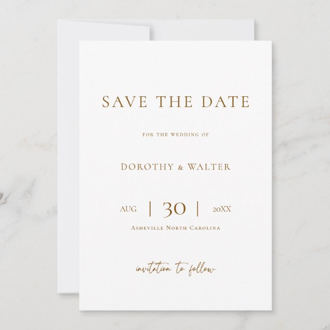 Modern Minimalist Photo Wedding Save the Date (Devant)