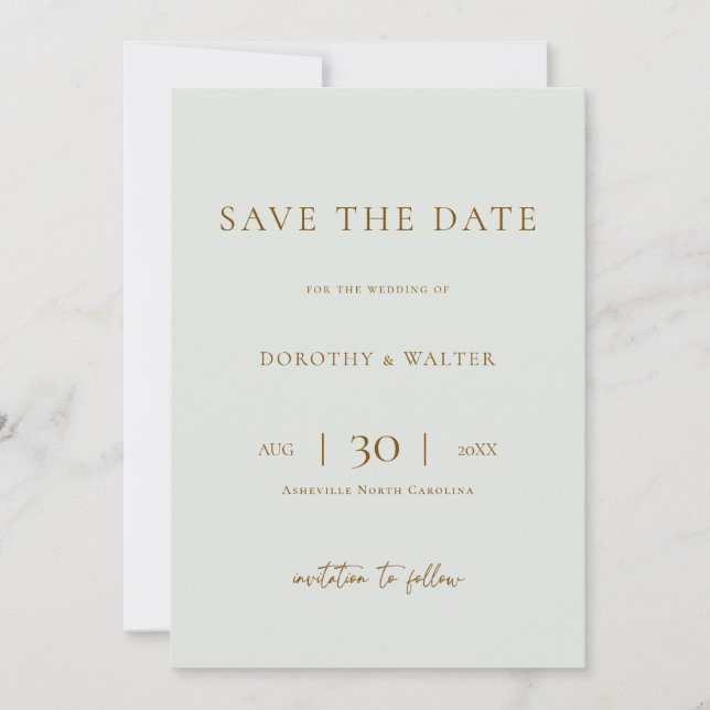 Modern Minimalist Photo Wedding Save the Date (Devant)