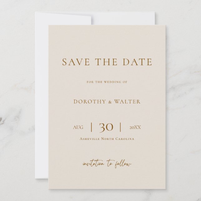 Modern Minimalist Photo Wedding Save the Date (Devant)