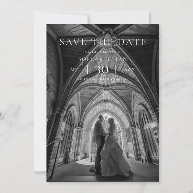 Modern Minimalist Photo Wedding Save the Date (Devant)
