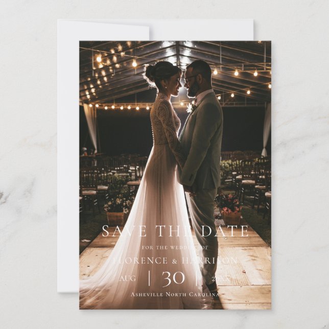 Modern Minimalist Photo Wedding Save the Date (Devant)