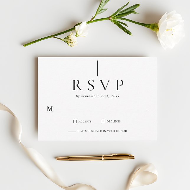 Modern Minimalist Simple Clean Wedding RSVP cards (Créateur téléchargé)