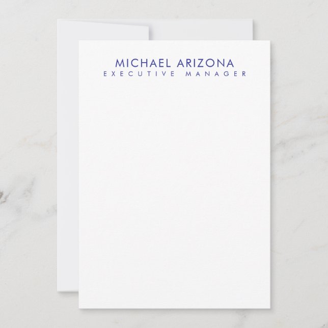 Modern Minimalist Simple Plain Own Name Card (Devant)