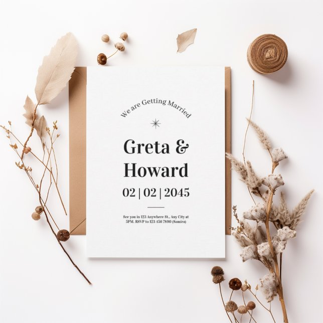 Modern Minimalist Wedding Invitation with star (Créateur téléchargé)