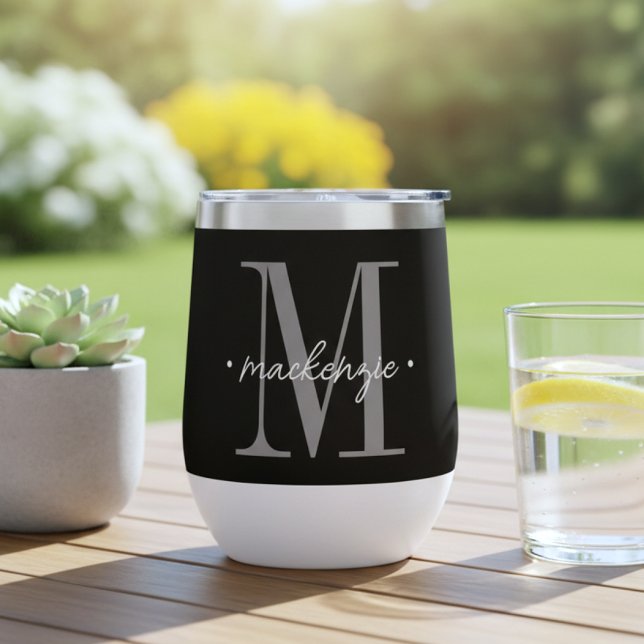 Modern Monogram Minimal Black White (Créateur téléchargé)