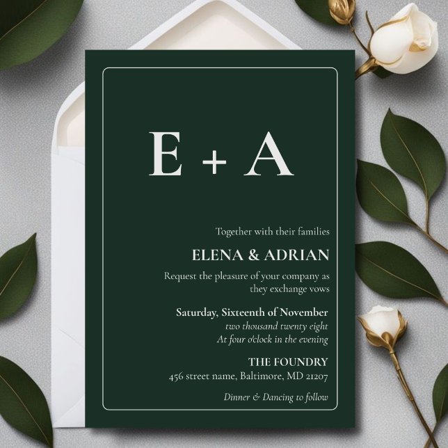 Modern Moody Photo Wedding Invitation with QR code (Créateur téléchargé)