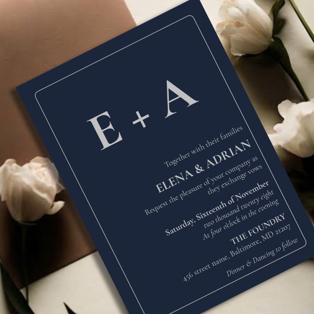 Modern Moody Photo Wedding Invitation with QR code (Créateur téléchargé)