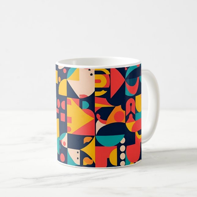 Modern Mosaic – Bold Abstract Art Coffee Mug (Devant droit)