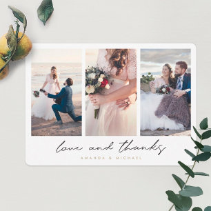 Modern Multi Photo Collage Amour et Merci Mariage