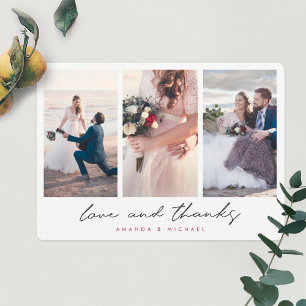 Modern Multi Photo Collage Amour et Merci Mariage