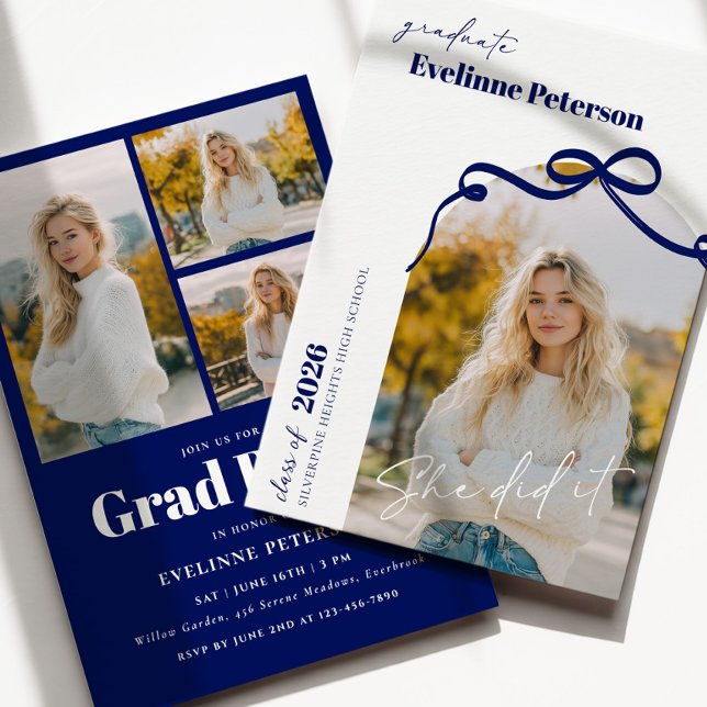 Modern Navy 2026 Graduation Invitation (Créateur téléchargé)