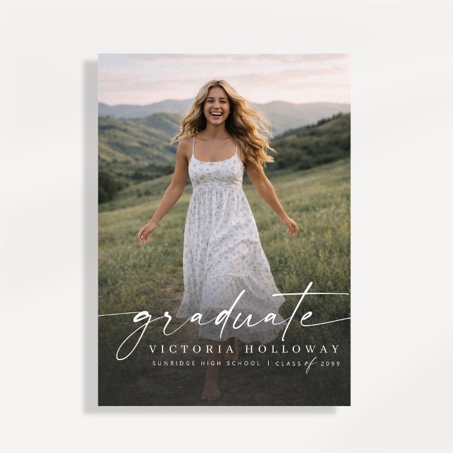 Modern One Photo Graduation Party Invitation (Créateur téléchargé)