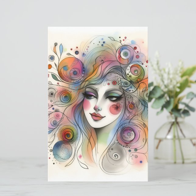 Modern Pastel Whimsical Scrapbook Paper  (Debout devant)