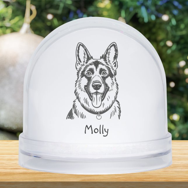 Modern Personalized German Shepherd Dog Christmas (Créateur téléchargé)