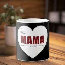 Modern Personalized Mama Heart Mug