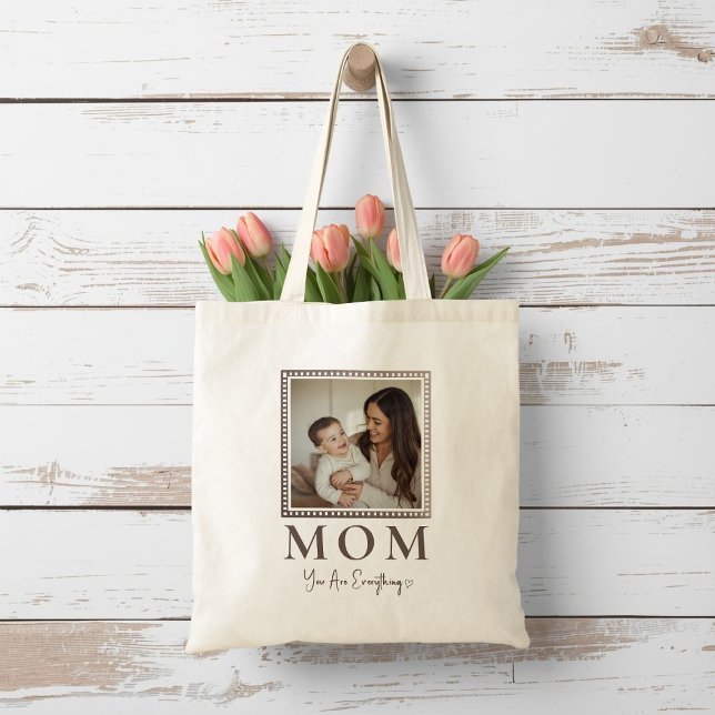 Modern Personalized Mom Photo Tote Bag Gift (Créateur téléchargé)