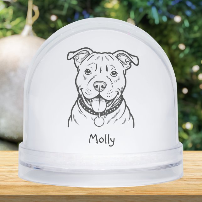 Modern Personalized Pitbull Dog Christmas (Créateur téléchargé)