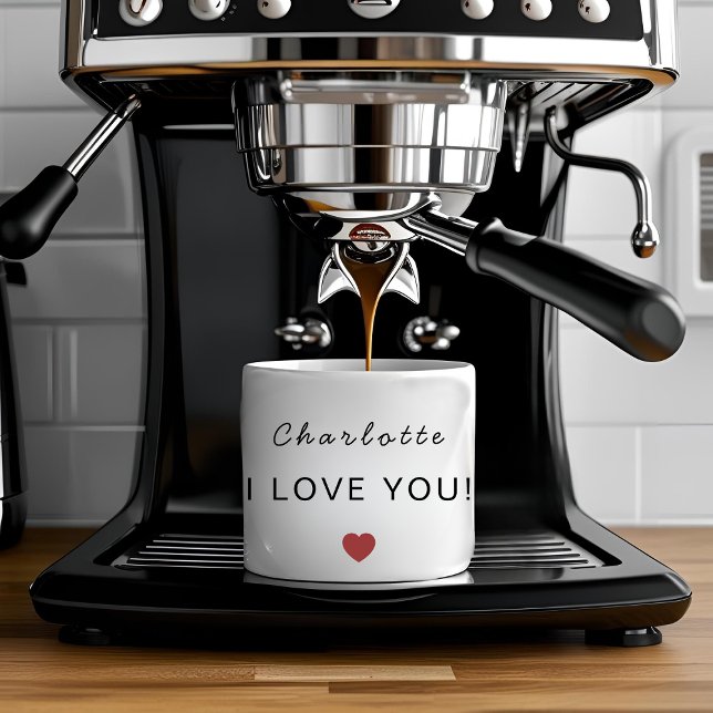 Modern Personalized Valentine Espresso Mug (Créateur téléchargé)
