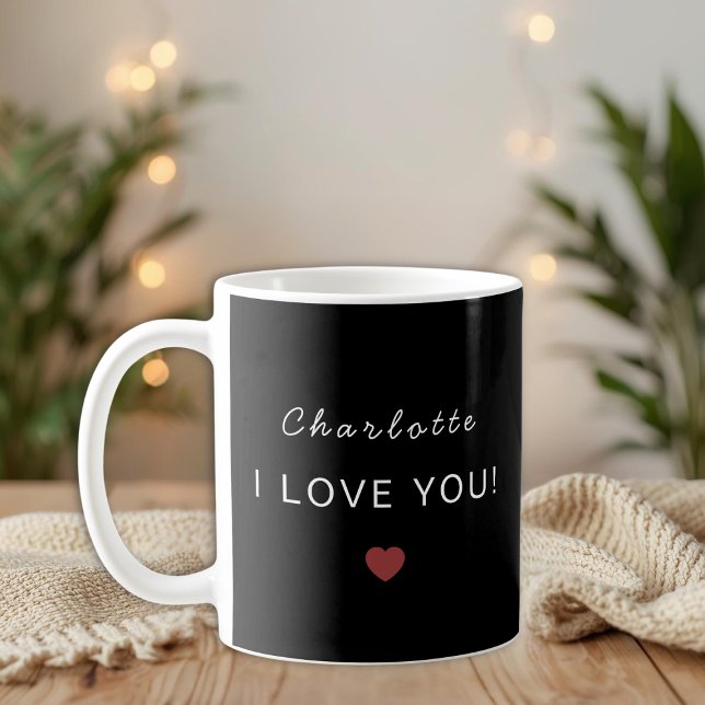 Modern Personalized Valentine Mug – I Love You  (Créateur téléchargé)