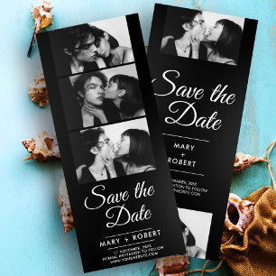Modern photo booth wedding save the date invite