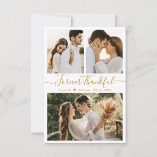 Modern Photo Collage Mariage Carte de remerciement