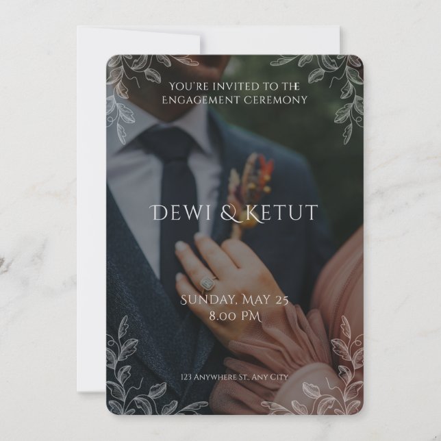 Modern Photo Engagement Ceremony Invitation (Devant)
