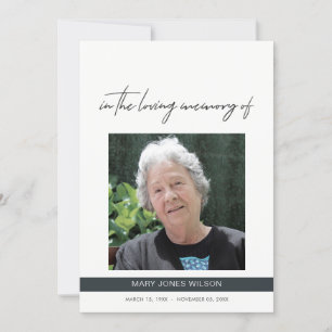 MODERN PHOTO SYMPATHY MEMORIAL SERVICE INVITE