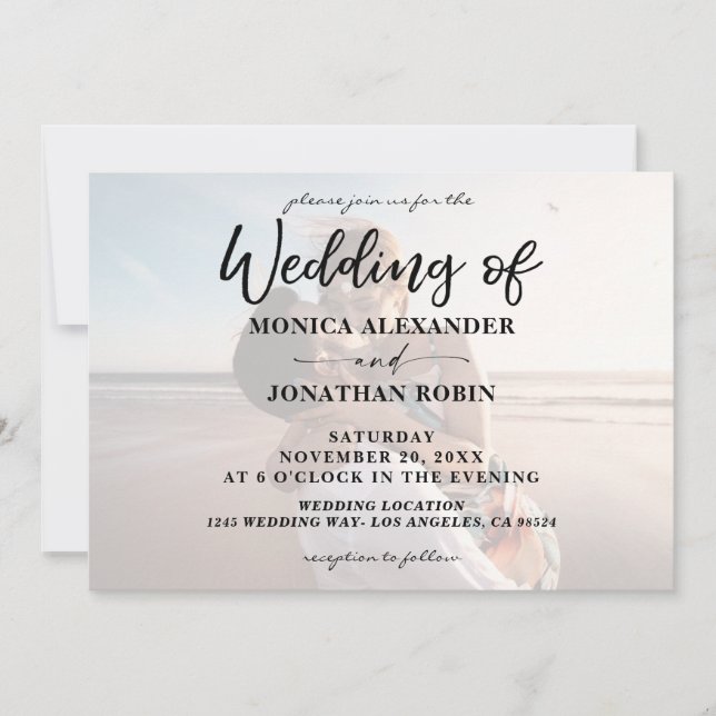 Modern Photo Wedding - Horizontal 2 Invitation (Devant)
