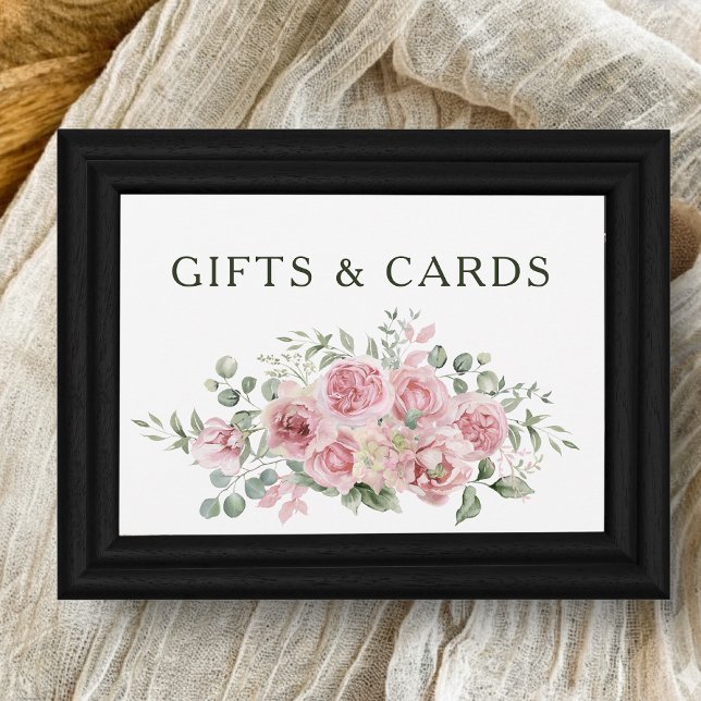 Modern Pink Roses Gifts & Cards Sign for Frame (Créateur téléchargé)