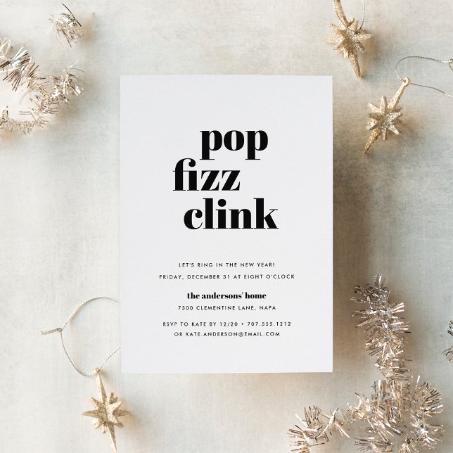 Modern Pop | New Year's Eve Party Invitation (Créateur téléchargé)