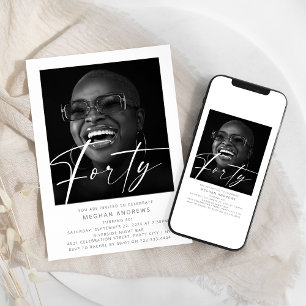 Modern Quarty Photo Anniversaire Fête Invitation