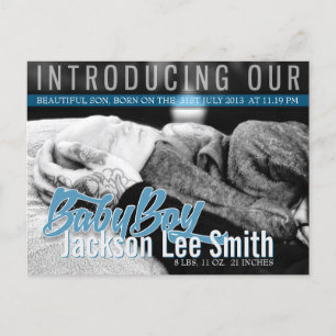 Modern Rock Nouveau bébé garçon Modèle photo carte