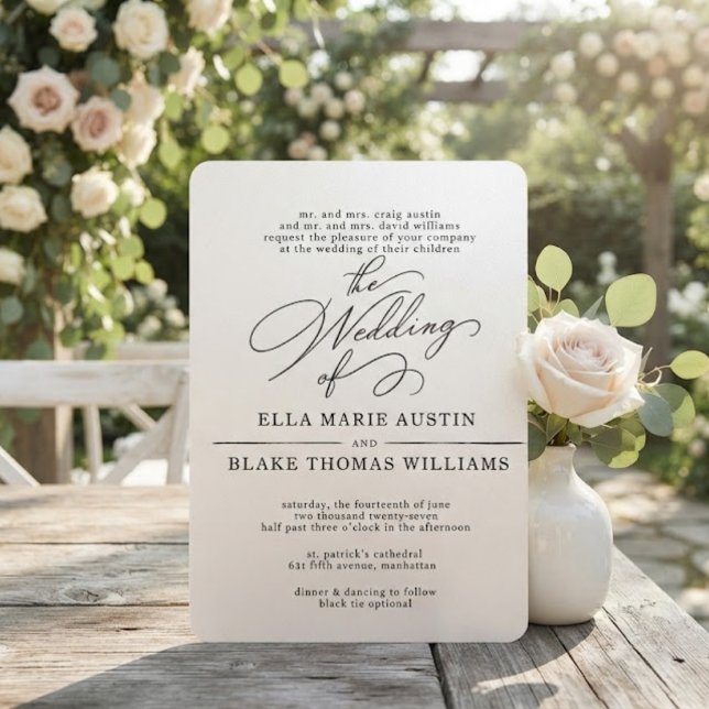 Modern Romantic Script Wedding Invitation (Créateur téléchargé)