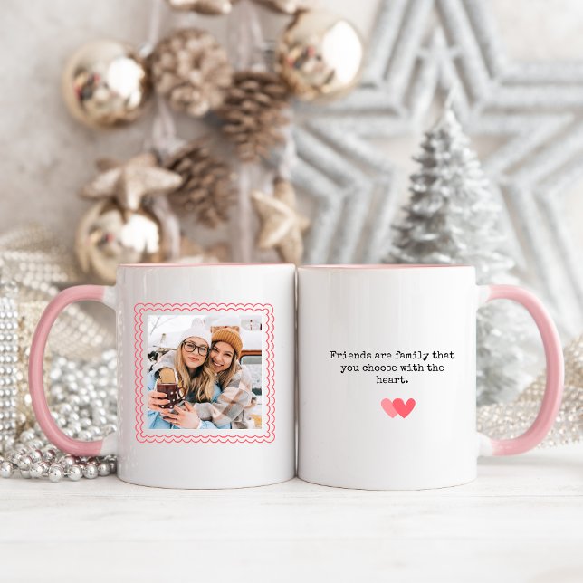 Modern rose Best Friends Bestie Photo Mug (Modern Pink Best Friends Bestie Photo Mug )