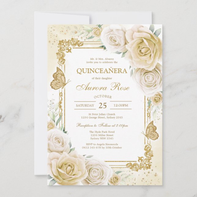Modern Rustic Quinceanera Invitation (Devant)