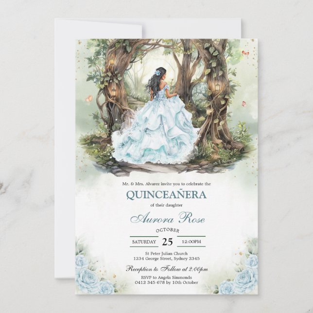Modern Rustic Quinceanera Invitation (Devant)